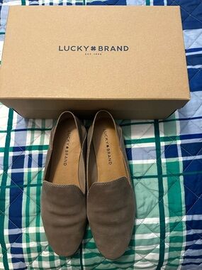 Lucky Brand Cahill Taupe Leather Loafers